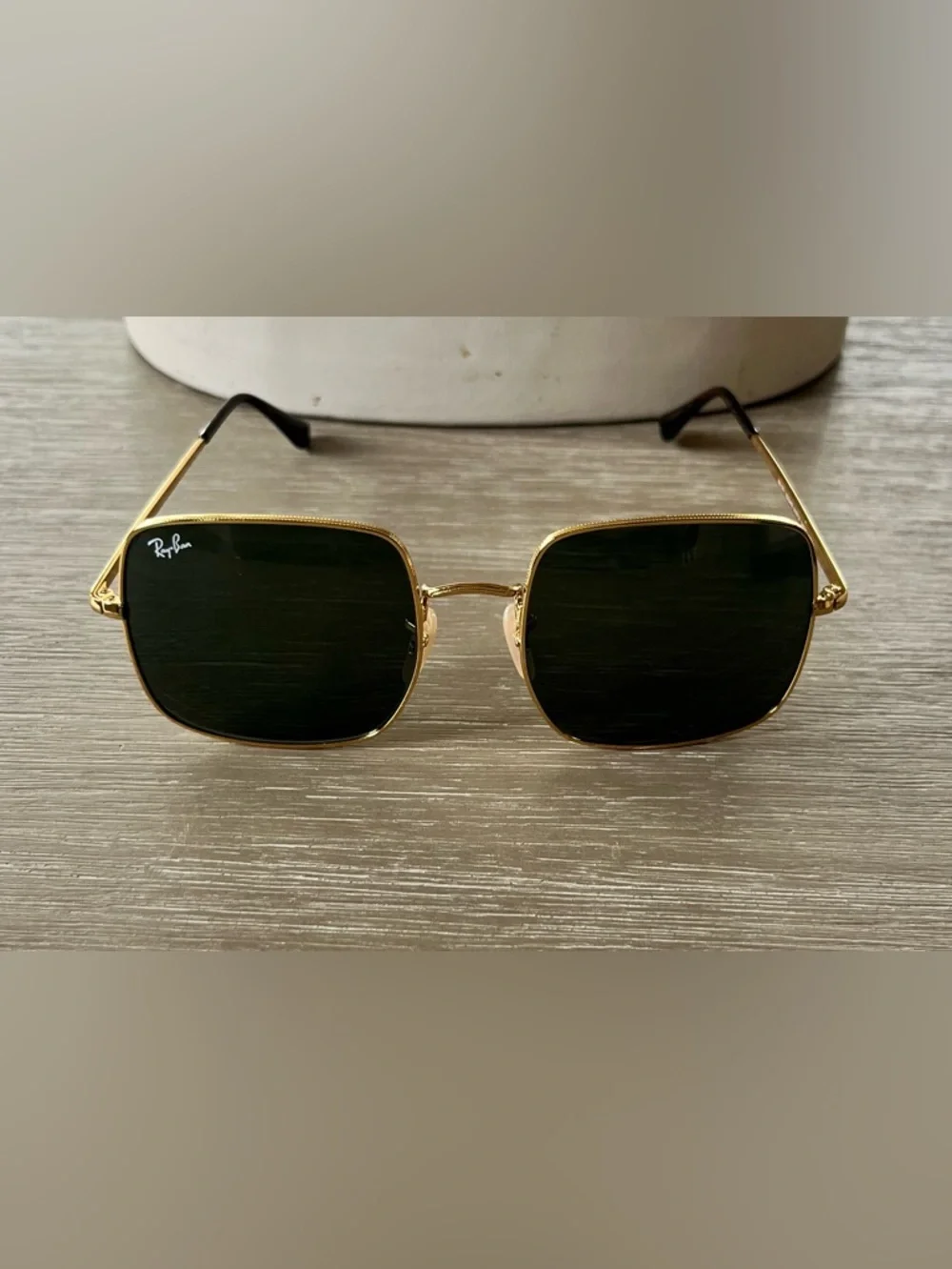 Ray-Ban Sunglasses RB1971 Square Reverse 9147/31 54/9 Women's Gold/ G-15 Green - Picture 7 of 16